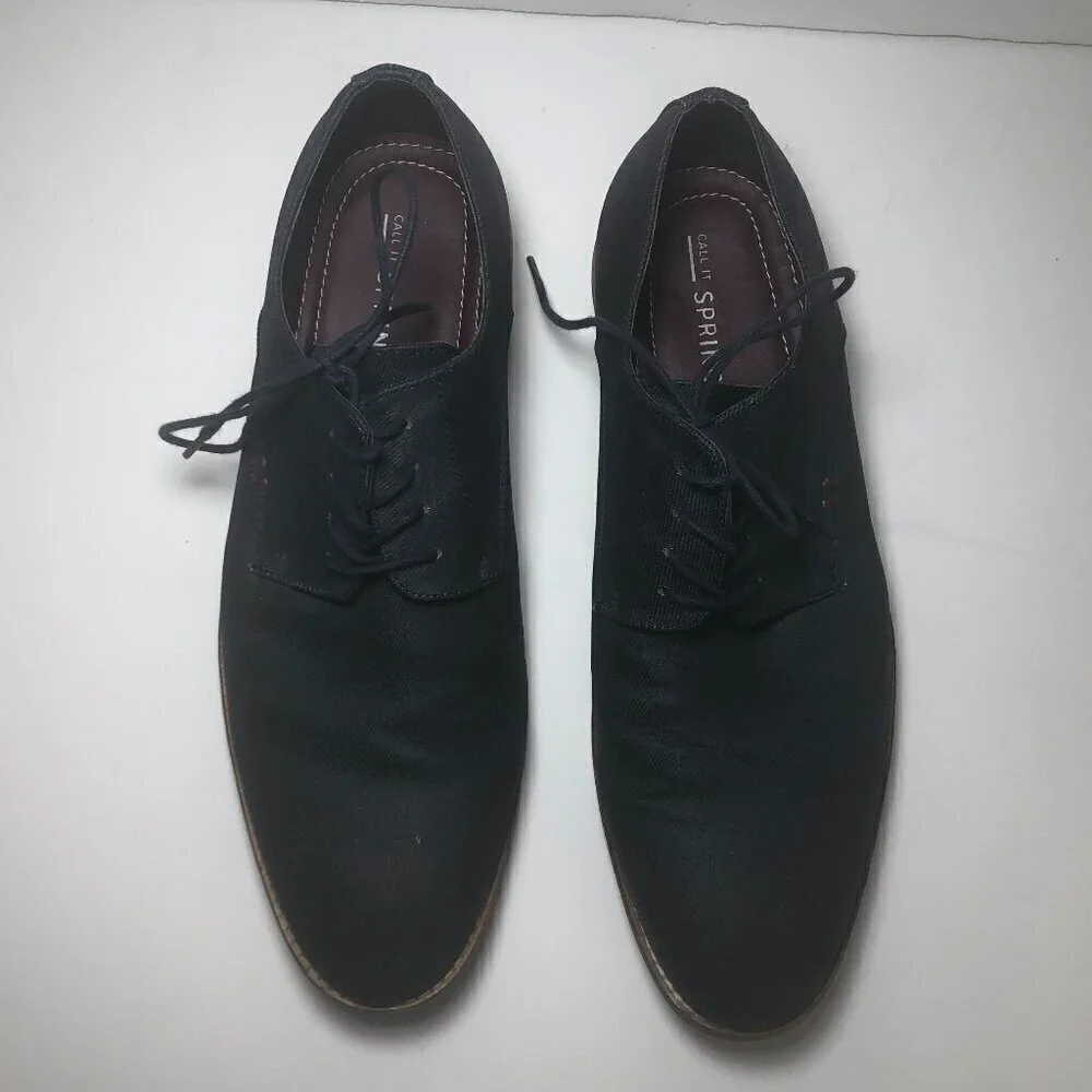CALL IT SPRING Oxford Shoes Men's Size 12 Blue Almond Toe Textured Canvas